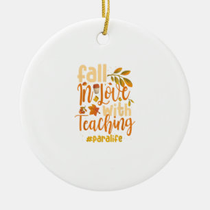 Herfst in liefde voor het onderwijzen van paraprof keramisch ornament