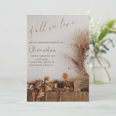 Herfst in liefde Vrijgezellenfeest - bladeren en r Kaart (Staand voorkant)