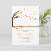 Herfst in liefde Vrijgezellenfeest - bladeren en r Kaart (Staand voorkant)