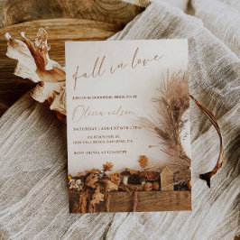 Herfst in liefde Vrijgezellenfeest - bladeren en r Kaart