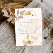 Herfst in liefde Vrijgezellenfeest - bladeren en r Kaart