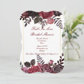 HERFST IN LIEFDE VRIJGEZELLENFEEST BLOEMENUITNODIG KAART (Staand voorkant)