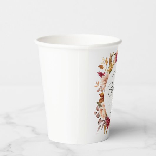 Herfst in Liefde Vrijgezellenfeest | Bloom Floral Papieren Bekers (Rechts)