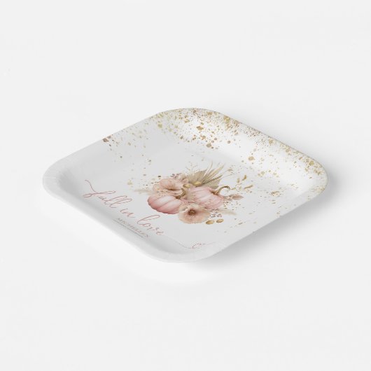 Herfst in Liefde Vrijgezellenfeest Boho Bloemen Po Papieren Bordje (Gebogen)