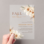 Herfst in liefde Vrijgezellenfeest Boho Terracotta Acryl Uitnodigingen (Insitu (Draagbaar))