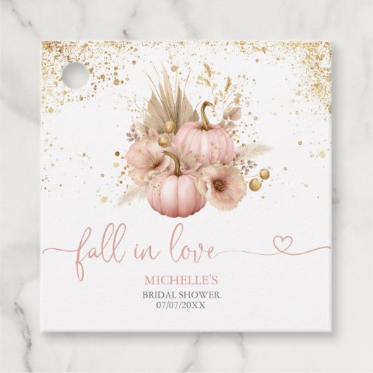 Herfst in Liefde Vrijgezellenfeest Dank U Pompoen Bedankjes Labels (Voorkant)