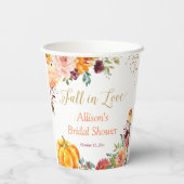 Herfst in Liefde | Vrijgezellenfeest "gouden herfs Papieren Bekers (Achterkant)