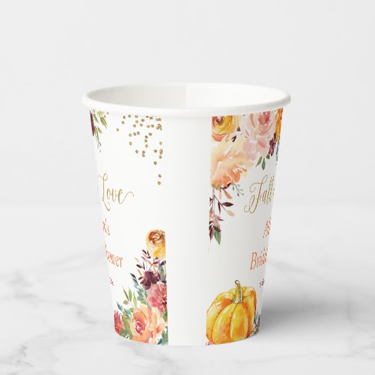 Herfst in Liefde | Vrijgezellenfeest "gouden herfs Papieren Bekers (Links)