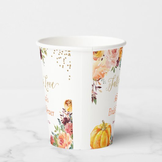 Herfst in Liefde | Vrijgezellenfeest "gouden herfs Papieren Bekers (Rechts)