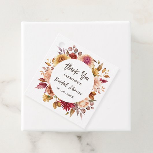 Herfst in Liefde Vrijgezellenfeest | Herfst Bloeme Bedankjes Labels (In situ)