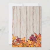 Herfst in Liefde Vrijgezellenfeest Hout Herfstblad Kaart (Achterkant)