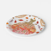 Herfst in Liefde Vrijgezellenfeest Jurk & Herfstbl Papieren Bordje (Gekanteld)