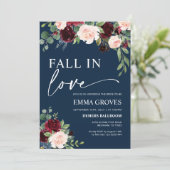 Herfst in Liefde Vrijgezellenfeest Navy Bourgondië Kaart (Staand voorkant)