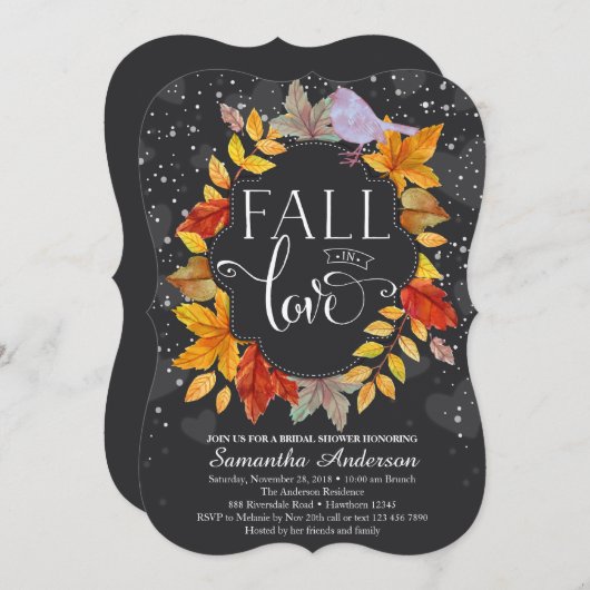 Herfst in liefde Vrijgezellenfeest nodigt uit tot  Kaart (Voorkant / Achterkant)