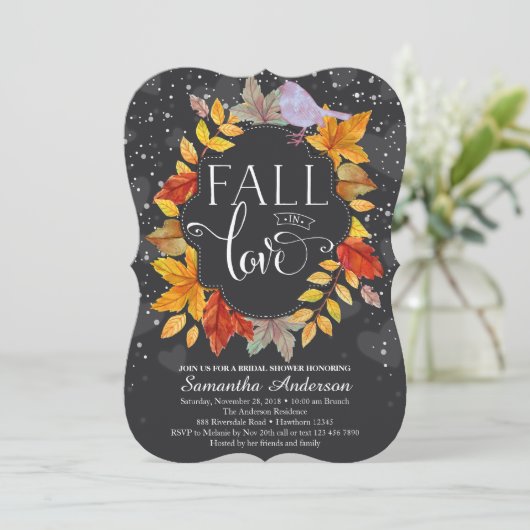 Herfst in liefde Vrijgezellenfeest nodigt uit tot  Kaart (Staand voorkant)