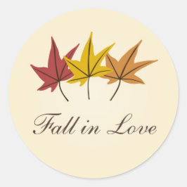 Herfst in Liefde Vrijgezellenfeest of Bruiloft Ronde Sticker