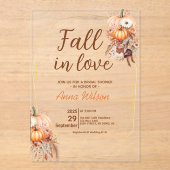 Herfst in Liefde Vrijgezellenfeest Pampas Grass Fl Acryl Uitnodigingen (Voorkant)