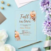 Herfst in Liefde Vrijgezellenfeest Pampas Grass Fl Acryl Uitnodigingen (Insitu (Huwelijk))