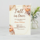 Herfst in Liefde Vrijgezellenfeest Pampas Grass Fl Kaart (Staand voorkant)