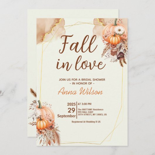 Herfst in Liefde Vrijgezellenfeest Pampas Grass Fl Kaart (Voorkant / Achterkant)