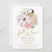 Herfst In Liefde Vrijgezellenfeest Pompoen Bloemen Kaart (Voorkant)