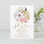 Herfst In Liefde Vrijgezellenfeest Pompoen Bloemen Kaart (Staand voorkant)