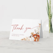 Herfst in Liefde Vrijgezellenfeest Pompoen Dank je Bedankkaart (Voorkant)