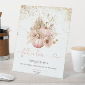 Herfst in Liefde Vrijgezellenfeest Pompoen Prosecc Reclamebord Met Voetstuk (Insitu)