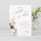 Herfst in Liefde Vrijgezellenfeest Pompoen Wildflo Kaart (Staand voorkant)