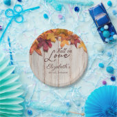 Herfst in Liefde Vrijgezellenfeest Rustiek Hout Papieren Bordje (Feest)