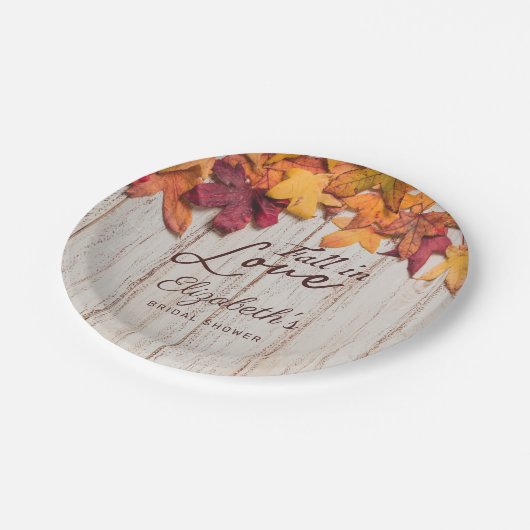 Herfst in Liefde Vrijgezellenfeest Rustiek Hout Papieren Bordje (Gekanteld)