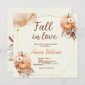 Herfst in Liefde Vrijgezellenfeest Rustieke Pompoe Kaart (Voorkant / Achterkant)