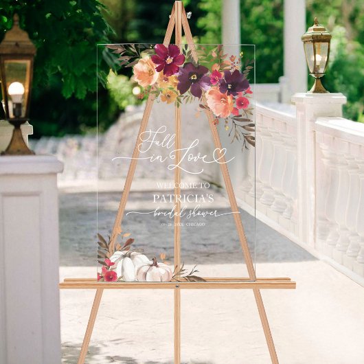 Herfst in liefde Vrijgezellenfeest welkom Acryl Bord