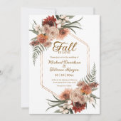 herfst in liefde waterverf bloemen herfstbruiloft kaart (Voorkant)