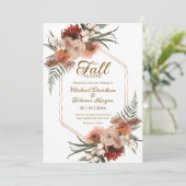 herfst in liefde waterverf bloemen herfstbruiloft kaart (Staand voorkant)