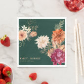 Herfst in liefde waterverf bloemenherfst bruiloft servet (Insitu)