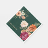 Herfst in liefde waterverf bloemenherfst bruiloft servet (Hoek)