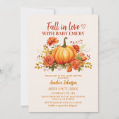 Herfst in liefde waterverf bloemenpompoen baby sho kaart (Voorkant)