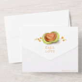 Herfst in liefde waterverf Conker hart herfst All In One Uitnodiging (Achterkant)