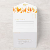 Herfst in liefde waterverf herfstbladeren bruiloft all in one uitnodiging (Buitenkant)