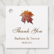 Herfst in liefde Waterverf Leaf bruiloft dank u