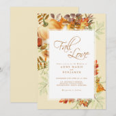 Herfst in liefde Waterverf pompoen bruiloft Kaart (Voorkant / Achterkant)