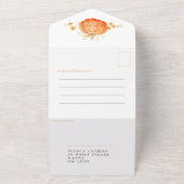 Herfst in liefde waterverf pompoen herfst bruiloft all in one uitnodiging (Buitenkant)