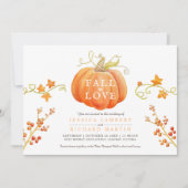 Herfst in liefde waterverf pompoen herfst bruiloft kaart (Voorkant)