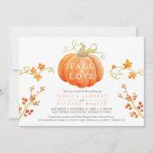 Herfst in liefde waterverf pompoen herfst QR bruil Kaart (Voorkant)