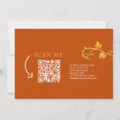 Herfst in liefde waterverf pompoen herfst QR bruil Kaart (Achterkant)