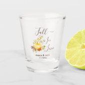 Herfst in liefde | Waterverf Pumpkin Wedding Favor Shot Glas (Voorkant)
