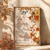 Herfst in liefde Waterverf rustieke bruids welkom Poster