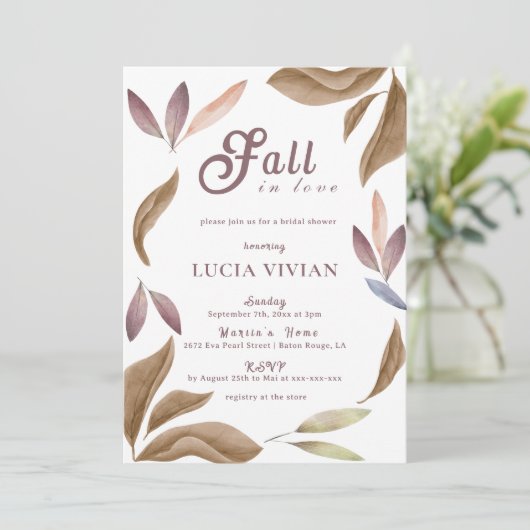 Herfst in liefde Waterverf verlaat Vrijgezellenfee Kaart (Staand voorkant)