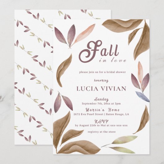 Herfst in liefde Waterverf verlaat Vrijgezellenfee Kaart (Voorkant / Achterkant)